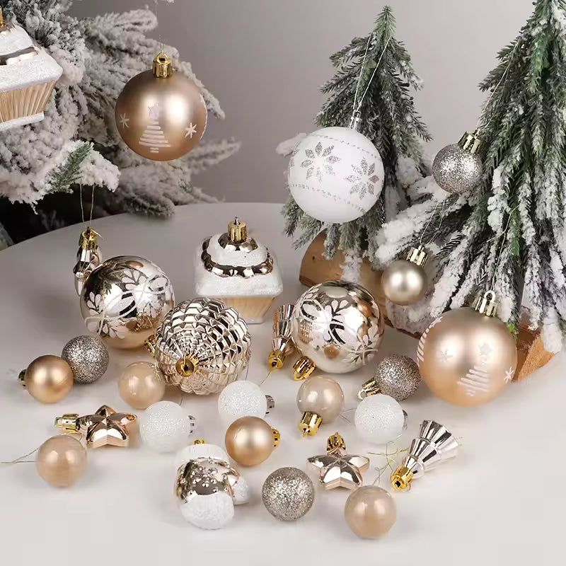 Champagne-Colored Christmas Tree Ornaments