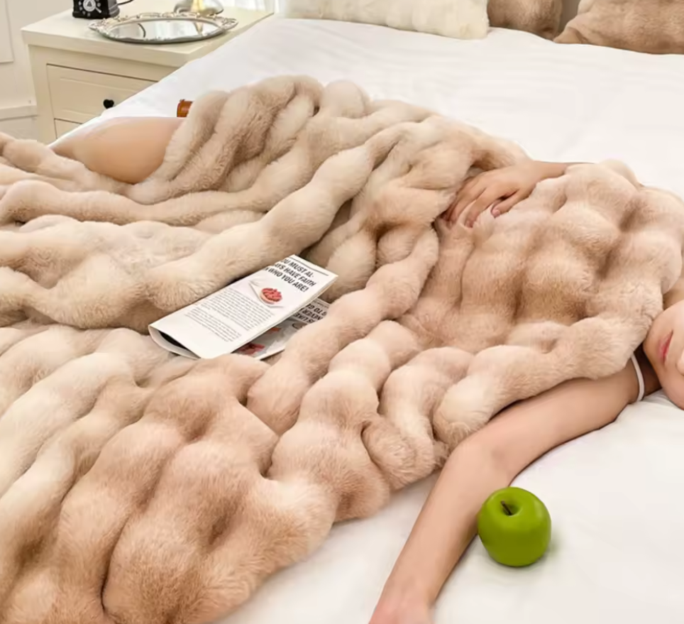 Faux Rabbit Fleece Blanket