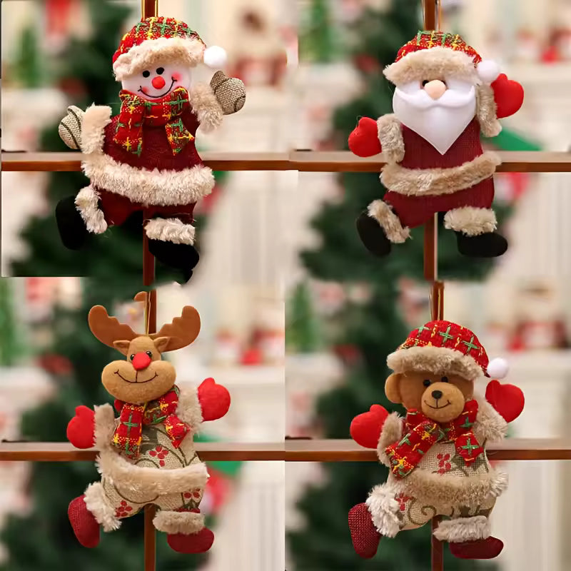 Traditional Plush-Style Christmas Tree Ornament Set