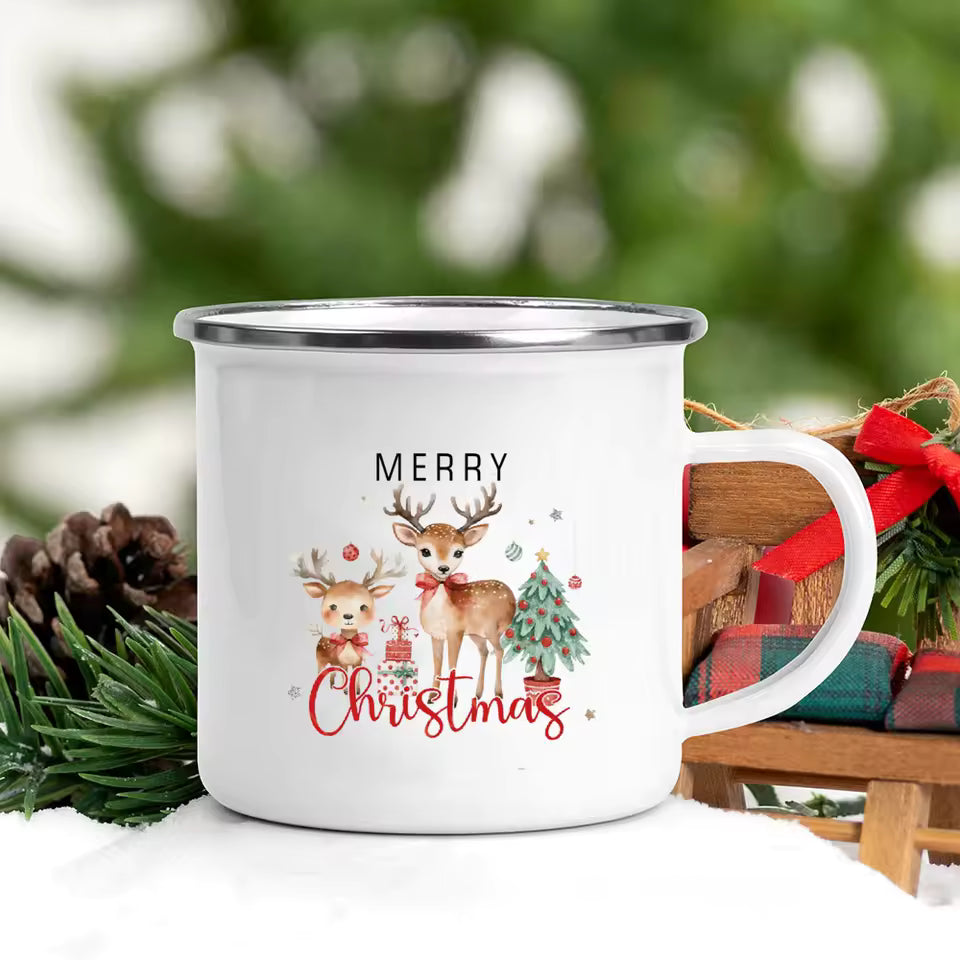 Santa Deer Print Child Christmas Mug