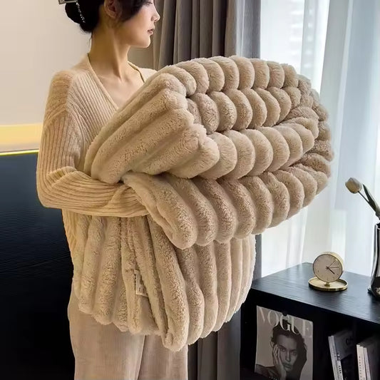 Thickened Wide Striped Multifunctional Blanket
