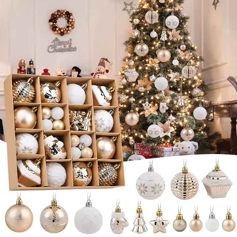 Champagne-Colored Christmas Tree Ornaments